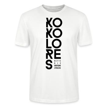 KOKOLORES Deutsche Sprache, Wort, Geschenk Blogger - Stanley/Stella Unisex Bio-T-Shirt CRAFTER - Weiß - Vorne - Alina (178cm) & Michal (187cm)