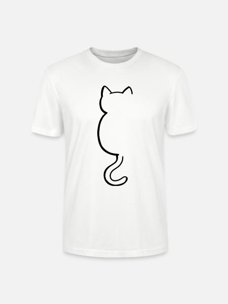 Cat silouette - Stanley/Stella CRAFTER Unisex Organic T-Shirt - white
