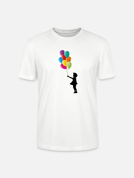 Mädchen mit bunten Luftballons - Stanley/Stella Unisex Bio-T-Shirt CRAFTER - Weiß