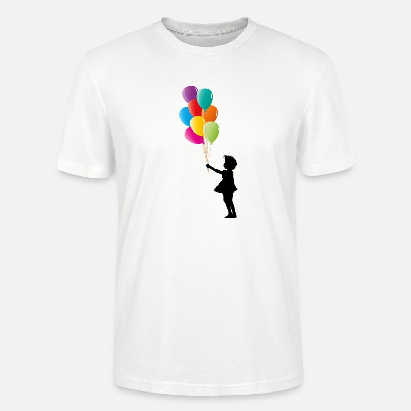 Mädchen mit bunten Luftballons - Stanley/Stella Unisex Bio-T-Shirt CRAFTER - Weiß