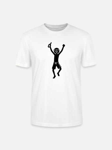 Party Jubel Bier Strichmännchen Schwarz - Stanley/Stella Unisex Bio-T-Shirt CRAFTER - Weiß