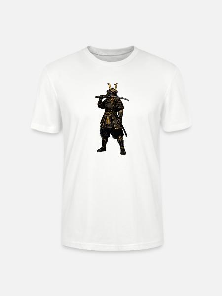 Samurai-Krieger in goldener Rüstung - Stanley/Stella Unisex Bio-T-Shirt CRAFTER - Weiß