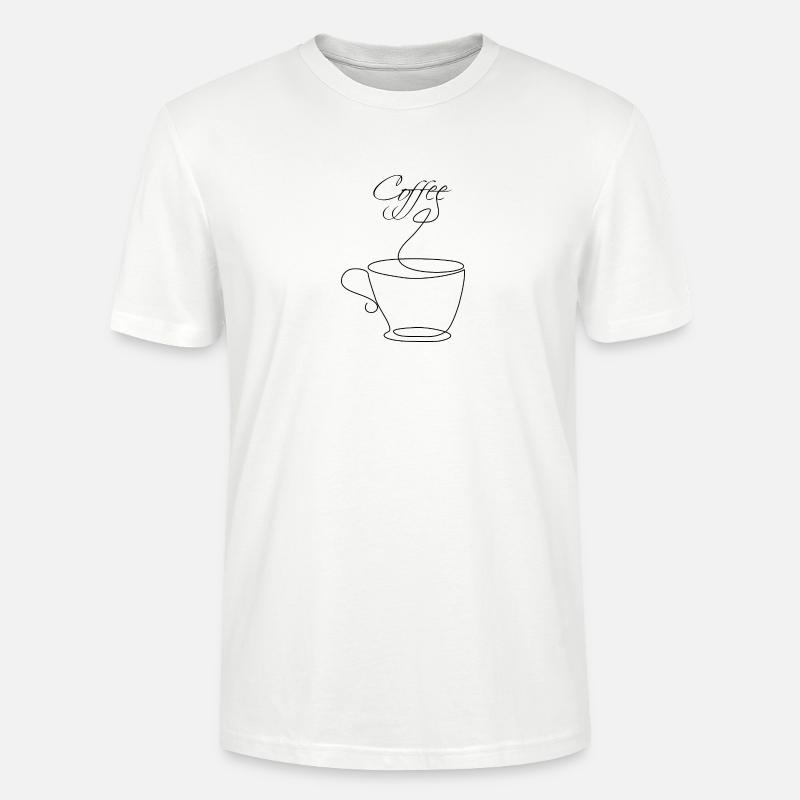 Kaffee Coffee Lineart Design - Stanley/Stella Unisex Bio-T-Shirt CRAFTER - Weiß