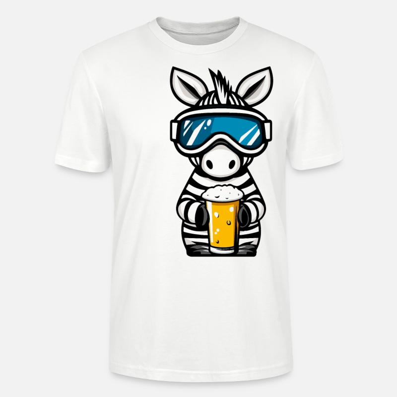 Zebra Ski Bier - Stanley/Stella Unisex Bio-T-Shirt CRAFTER - Weiß