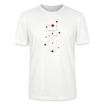 Planeten Universum Sterne Bunte Kreise Kosmos - Stanley/Stella Unisex Bio-T-Shirt CRAFTER - Weiß - Vorne - Alina (178cm) & Michal (187cm)