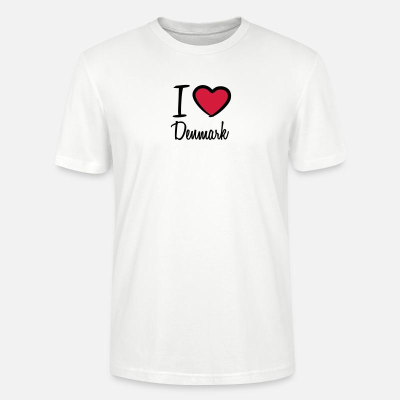 I Love Denmark Danmark Logo - T-shirt bio CRAFTER Stanley Stella Unisexe - blanc