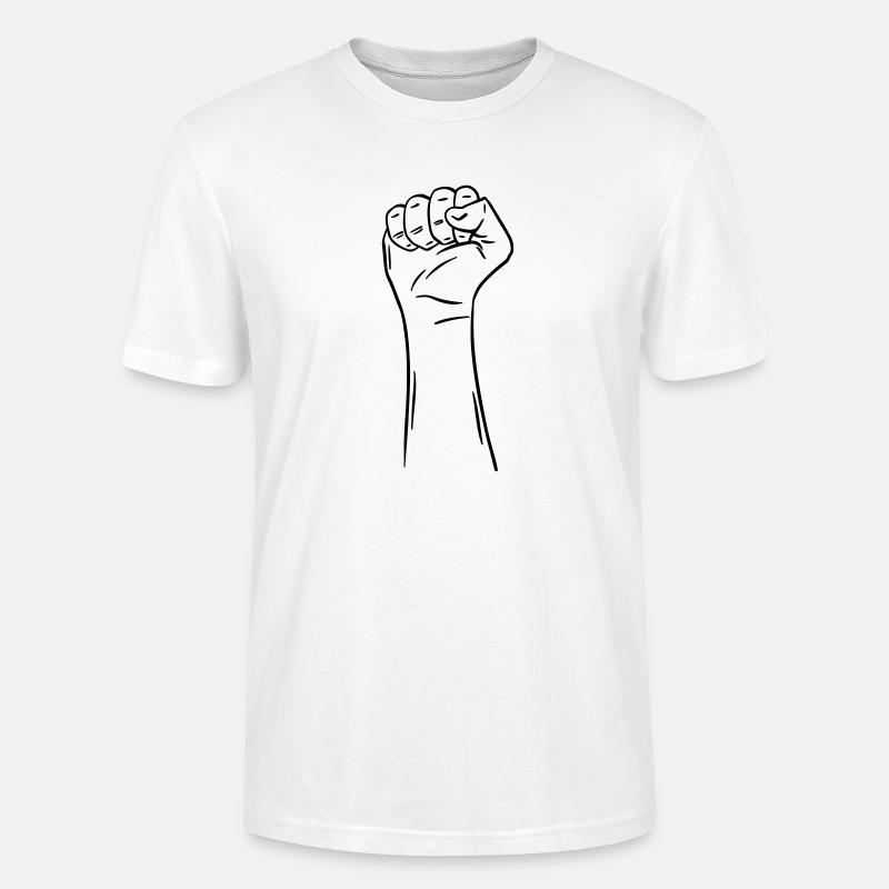 main poing 2 / poing / combat / protestation - T-shirt bio CRAFTER Stanley Stella Unisexe - blanc