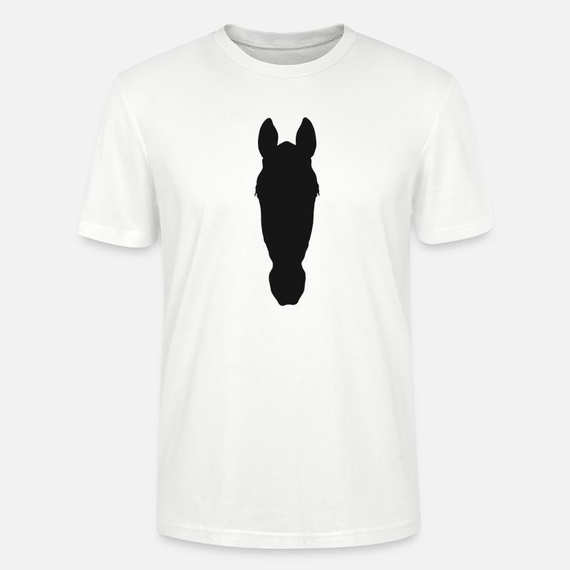 Pferdekopf frontale Silhouette - Stanley/Stella Unisex Bio-T-Shirt CRAFTER - Weiß