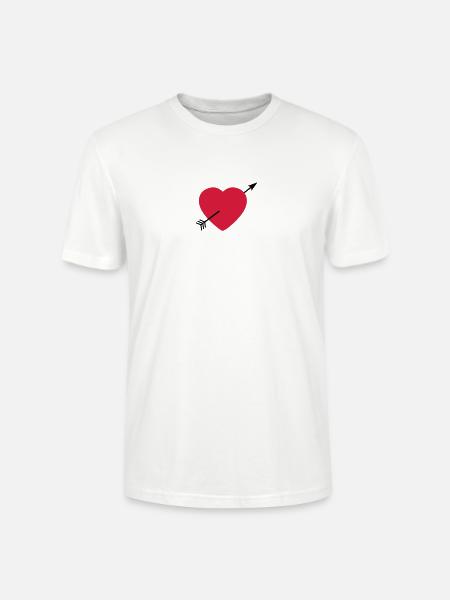 Heart round with arrow - Stanley/Stella CRAFTER Unisex Organic T-Shirt - white