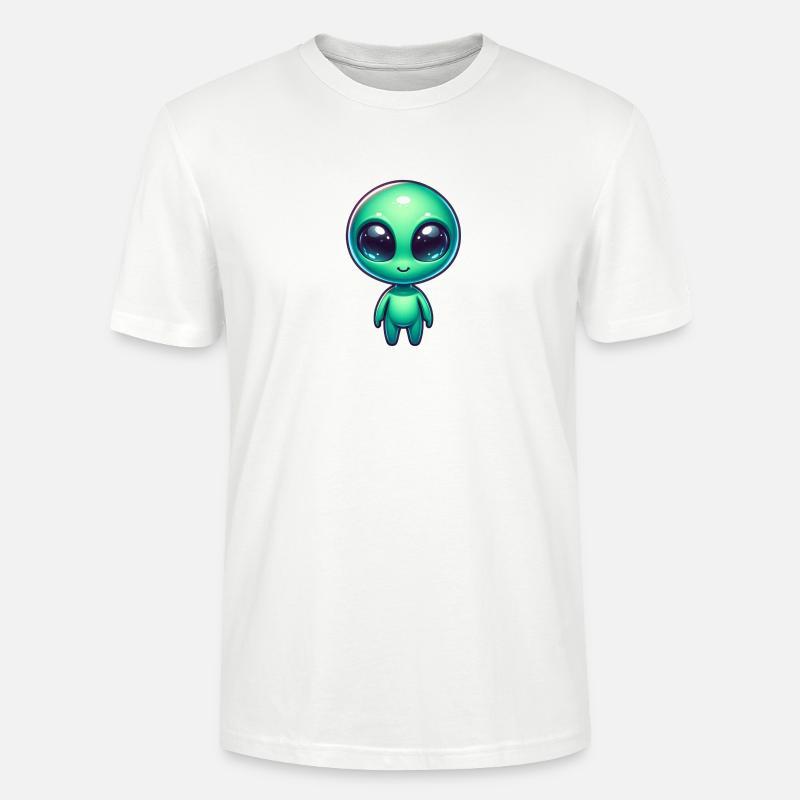 Freundliches grünes Marsmännchen oder Marsianer - Stanley/Stella Unisex Bio-T-Shirt CRAFTER - Weiß