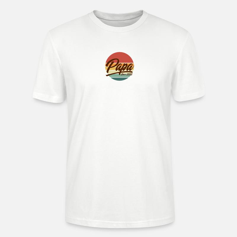 Papa seit 2006 Retro Sunset Vaterschaft - Stanley/Stella Unisex Bio-T-Shirt CRAFTER - Weiß