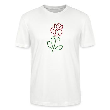 Blume Rose - Stanley/Stella Unisex Bio-T-Shirt CRAFTER - Weiß - Vorne - Alina (178cm) & Michal (187cm)