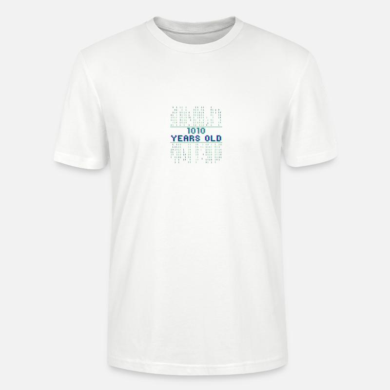 10th Birthday 10 Years Old Binary Code Computer Science - Stanley/Stella CRAFTER Unisex Organic T-Shirt - white