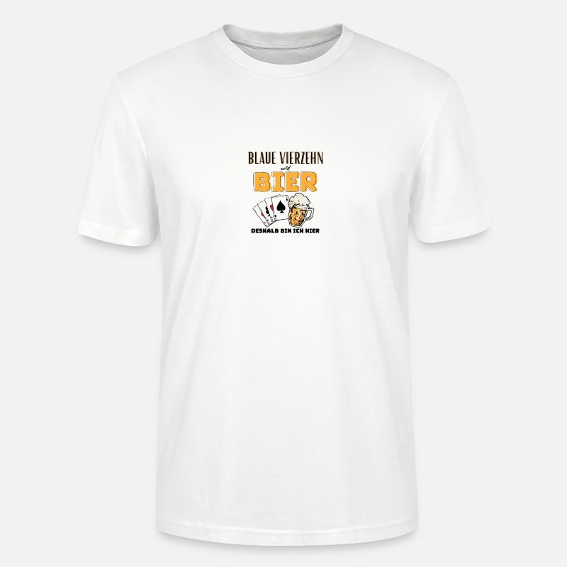 Blaue Vierzehn und Bier - Stanley/Stella Unisex Bio-T-Shirt CRAFTER - Weiß