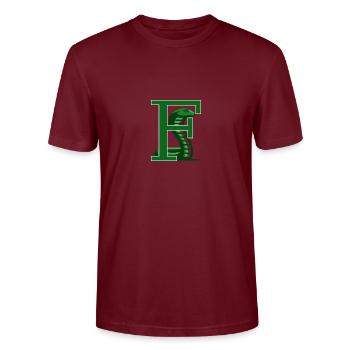 letter F - Stanley/Stella CRAFTER Unisex Organic T-Shirt - burgundy - Front - Alina (178cm) & Michal (187cm)