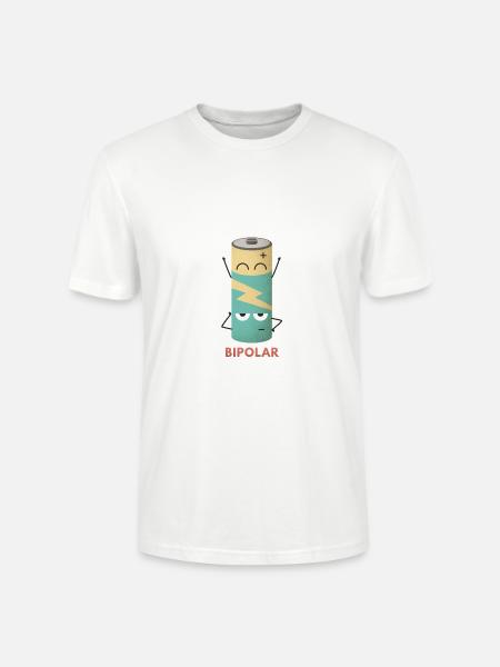 Bipolar battery - Stanley/Stella CRAFTER Unisex Organic T-Shirt - white