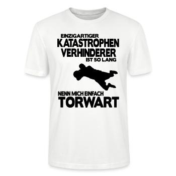 Torwart Fußball Torhüter Geschenk Held Fussball - Stanley/Stella Unisex Bio-T-Shirt CRAFTER - Weiß - Vorne - Alina (178cm) & Michal (187cm)