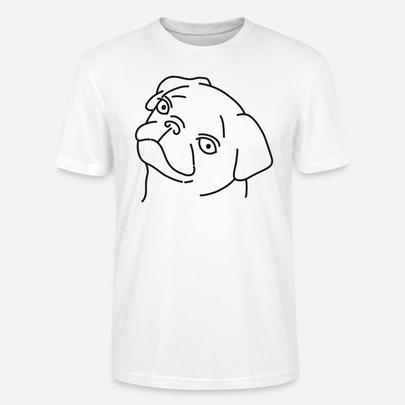 Mops - Stanley/Stella Unisex Bio-T-Shirt CRAFTER - Weiß