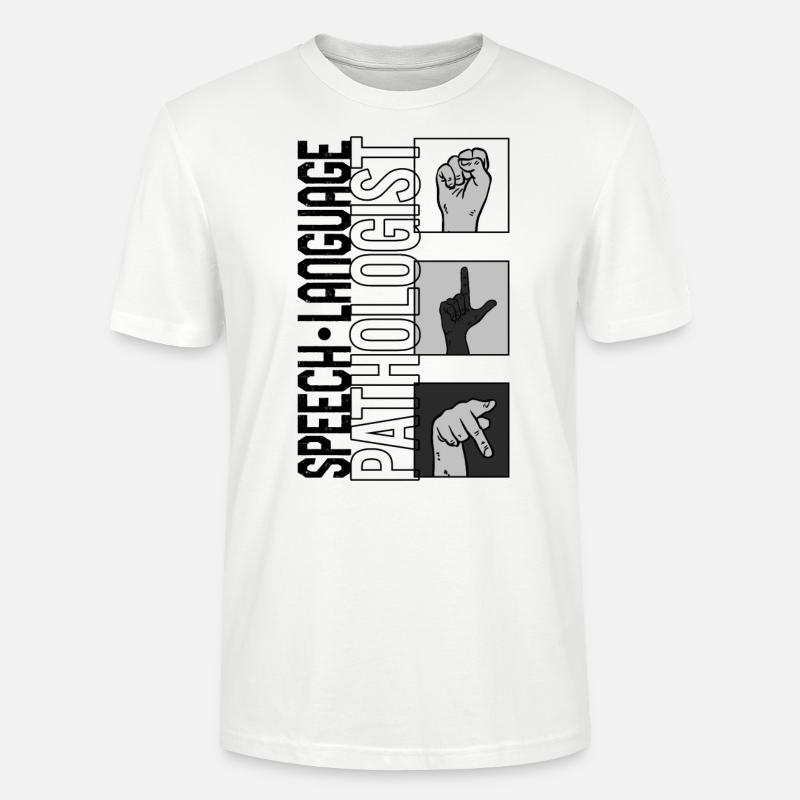 Sprache Sprache Pathologe Hemd, Rede - Stanley/Stella Unisex Bio-T-Shirt CRAFTER - Weiß