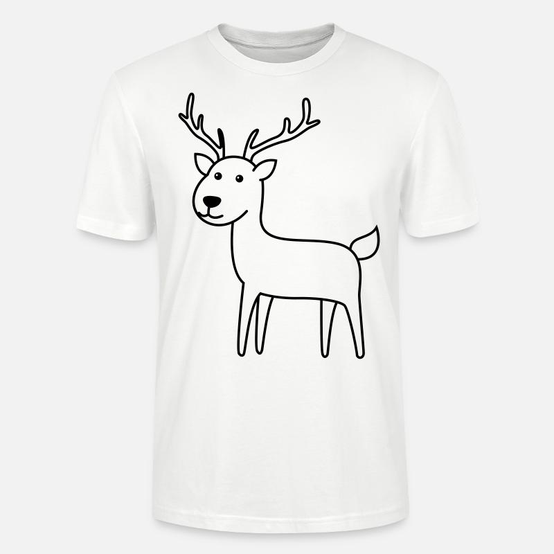Hirsch Comic Tier - Stanley/Stella Unisex Bio-T-Shirt CRAFTER - Weiß