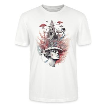 Trippy Shaman - T-shirt bio CRAFTER Stanley Stella Unisexe - blanc - Devant - Alina (178cm) & Michal (187cm)