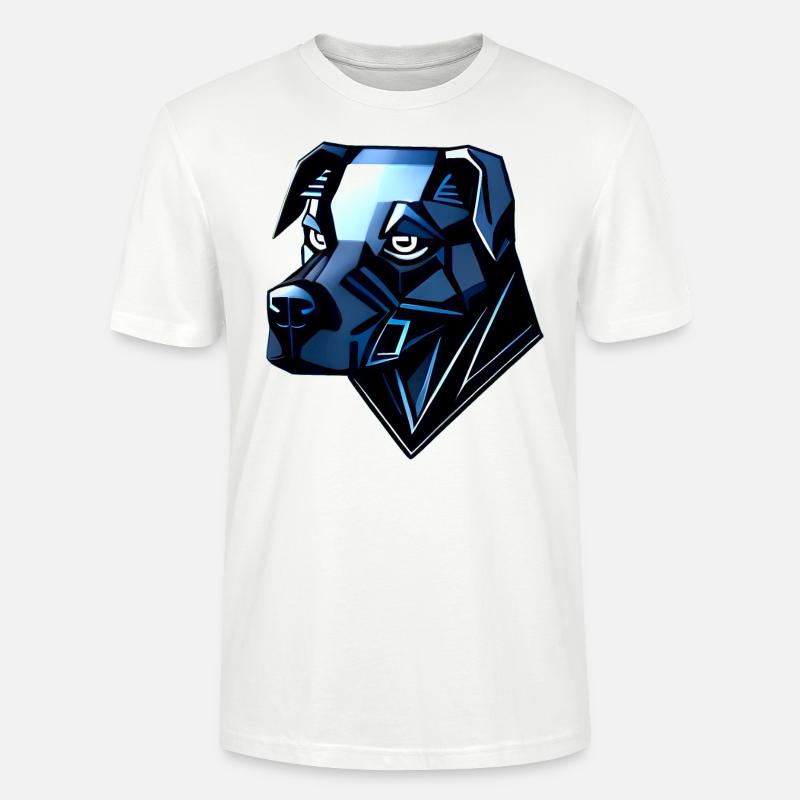 Hund Dobermann - Blaue Polygone - Stanley/Stella Unisex Bio-T-Shirt CRAFTER - Weiß