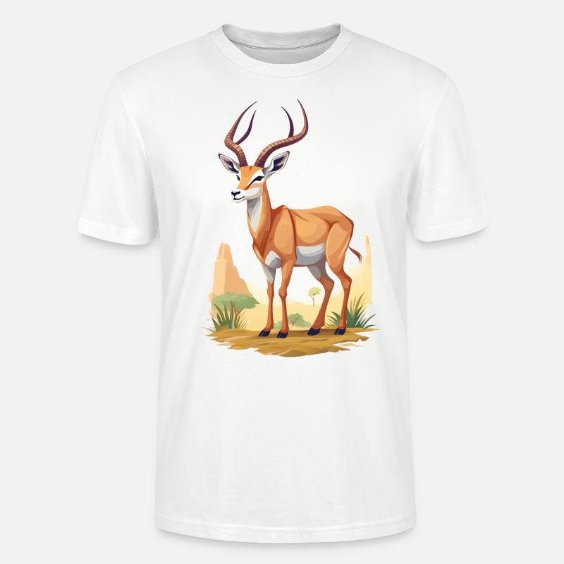 Antilope in der Savanne - Stanley/Stella Unisex Bio-T-Shirt CRAFTER - Weiß