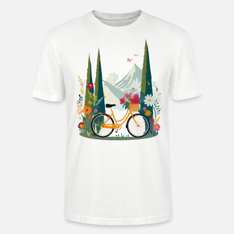 Excursion à vélo - T-shirt bio CRAFTER Stanley Stella Unisexe - blanc