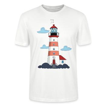 Lighthouse - Stanley/Stella CRAFTER Unisex Organic T-Shirt - white - Front - Alina (178cm) & Michal (187cm)