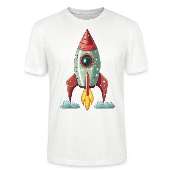 Fusée - T-shirt bio CRAFTER Stanley Stella Unisexe - blanc - Devant - Alina (178cm) & Michal (187cm)