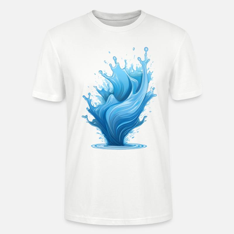 Blauer Wasser Spritzer - Stanley/Stella Unisex Bio-T-Shirt CRAFTER - Weiß