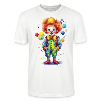 Un Clown – Carnaval / Carnaval - T-shirt bio CRAFTER Stanley Stella Unisexe - blanc - Devant - Alina (178cm) & Michal (187cm)