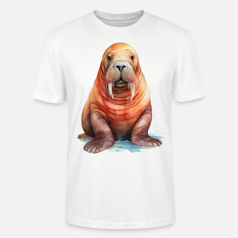 Walross - Stanley/Stella Unisex Bio-T-Shirt CRAFTER - Weiß