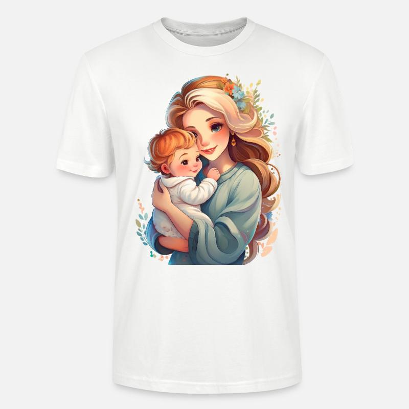 Mère avec bébé - T-shirt bio CRAFTER Stanley Stella Unisexe - blanc