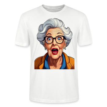 Erstaunte Großmutter - Stanley/Stella Unisex Bio-T-Shirt CRAFTER - Weiß - Vorne - Alina (178cm) & Michal (187cm)