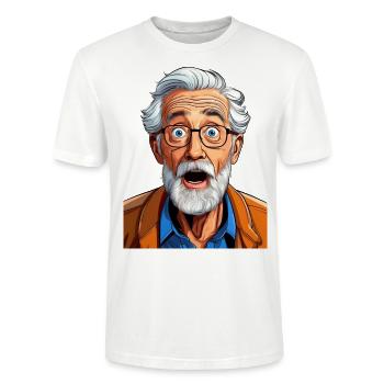 Grand-père étonné - T-shirt bio CRAFTER Stanley Stella Unisexe - blanc - Devant - Alina (178cm) & Michal (187cm)