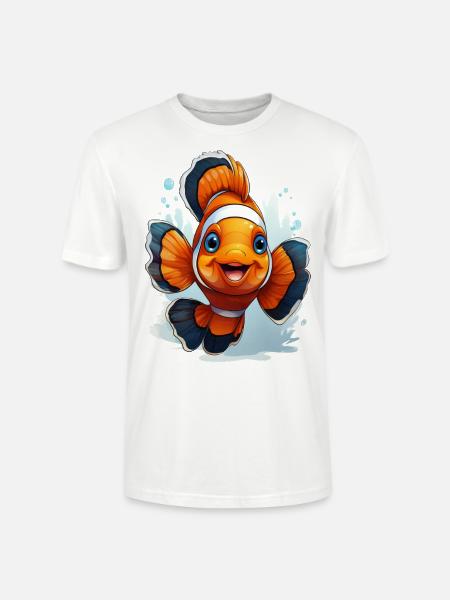 Poisson-clown - T-shirt bio CRAFTER Stanley Stella Unisexe - blanc