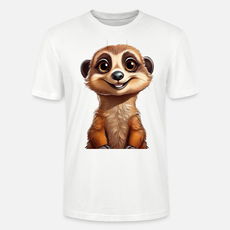 Suricate mignon et heureux - T-shirt bio CRAFTER Stanley Stella Unisexe - blanc