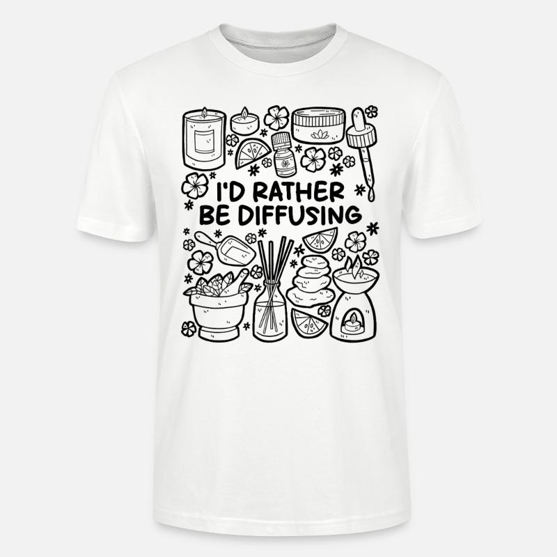I’d Rather Be Diffusing – Aromatherapie - Stanley/Stella Unisex Bio-T-Shirt CRAFTER - Weiß