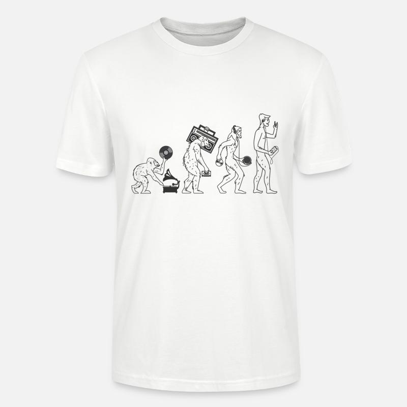 Musique évolution - T-shirt bio CRAFTER Stanley Stella Unisexe - blanc