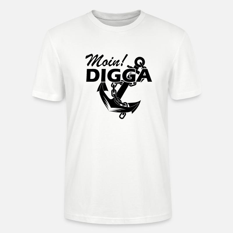 Moin Digga Anker - Stanley/Stella Unisex Bio-T-Shirt CRAFTER - Weiß
