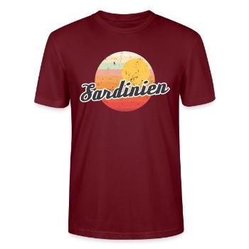 Sardinia sunrise - Stanley/Stella CRAFTER Unisex Organic T-Shirt - burgundy - Front - Alina (178cm) & Michal (187cm)