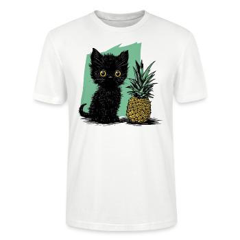 Ananas und Kätzchen - Stanley/Stella Unisex Bio-T-Shirt CRAFTER - Weiß - Vorne - Alina (178cm) & Michal (187cm)
