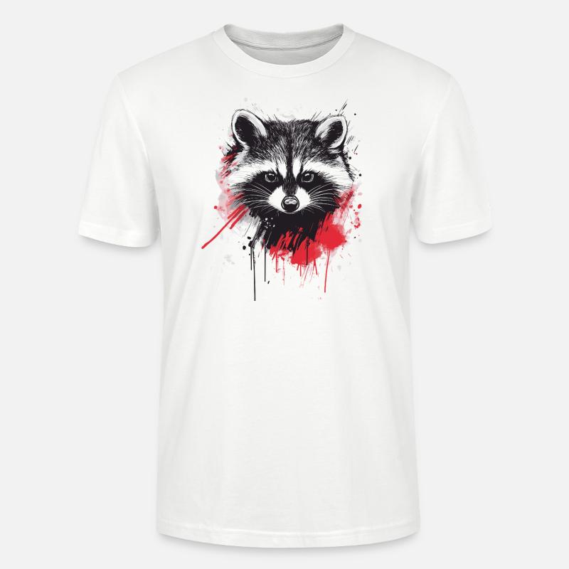 Raton laveur - T-shirt bio CRAFTER Stanley Stella Unisexe - blanc