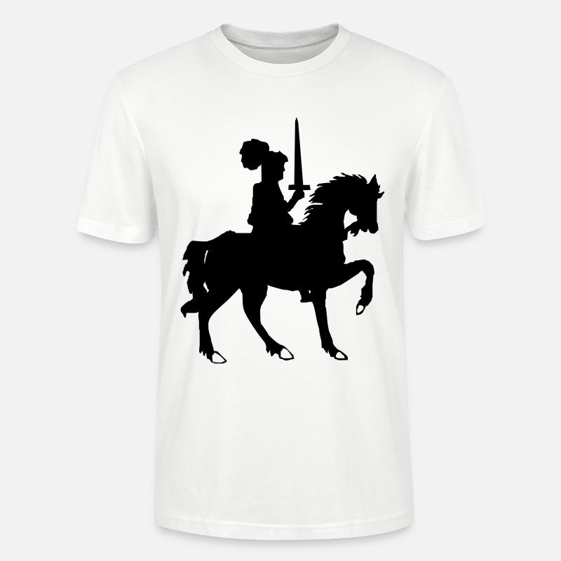 Ritter mit Schwert und Pferd - Stanley/Stella Unisex Bio-T-Shirt CRAFTER - Weiß