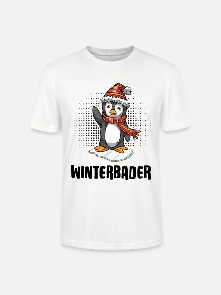 Winterbader Pinguin Eisbader Eisbad - Stanley/Stella Unisex Bio-T-Shirt CRAFTER - Weiß