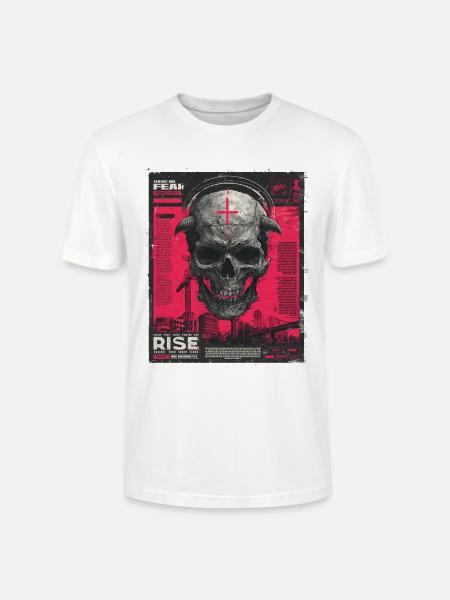Schädel mit Kreuz im Urban-Poster - Stanley/Stella Unisex Bio-T-Shirt CRAFTER - Weiß