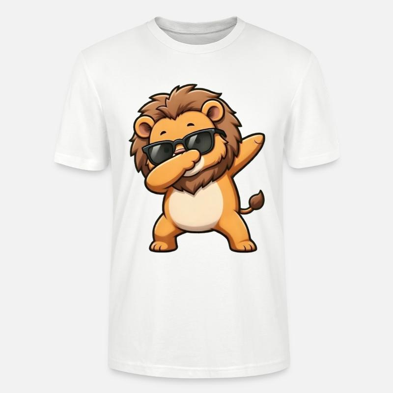 Dabbing Lion - T-shirt bio CRAFTER Stanley Stella Unisexe - blanc