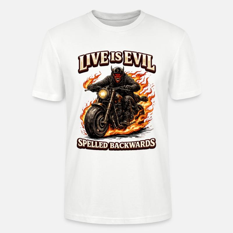 Live Is Evil Spelled Backwards - Stanley/Stella Unisex Bio-T-Shirt CRAFTER - Weiß