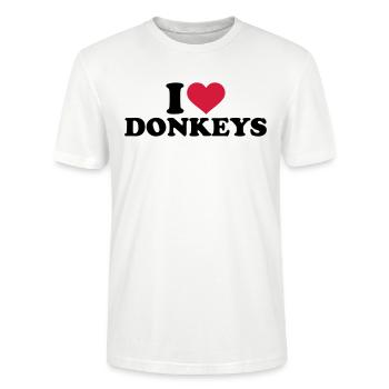 I love Donkeys - T-shirt bio CRAFTER Stanley Stella Unisexe - blanc - Devant - Alina (178cm) & Michal (187cm)